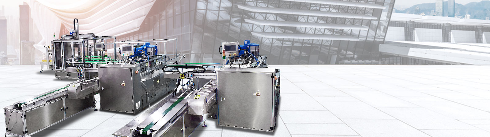 Automatic packing production line for masks